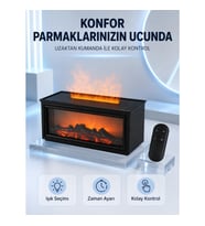 Mey İthalat® Dekoratif Şömine Görünümlü Nemlendirici Uzaktan Kumandalı Renkli LED Işıklı Difüzör