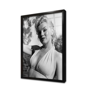 Siyah Beyaz Marilyn Monroe Çerçeveli Cam Tablo