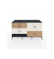 Kronos Konsol 3 Raflı 3 Çekmeceli 4 Kapaklı 176x59x99 Antrasit-Aytaşı/Çam