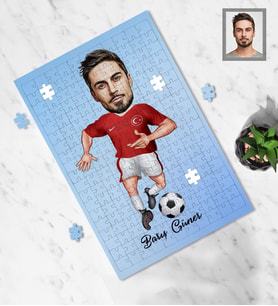 Kişiye Özel Milli Takım Karikatürlü 99 Parça A4 Fotoğraf Baskılı Puzzle Bay-2