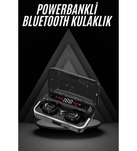 Bluetooth Kulaklık Dijital Şarj Göstergeli Powerbankli Bass Özellikli Kablosuz Kulakiçi 5.1 Mikrofo