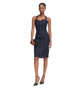 Alisa Kadın Modal Karışımlı Denim Elbise