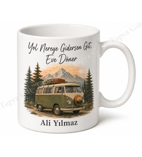 Vanlife Temalı Kişiye Özel Baskılı Kupa Bardak Karavan Hediye