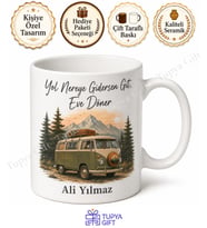 Vanlife Temalı Kişiye Özel Baskılı Kupa Bardak Karavan Hediye