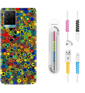 Vivo Y11S Y21S Y20 Y20S Y70 Kılıf Kablo Koruma Spiral Silikon Nazar Boncukları 1746