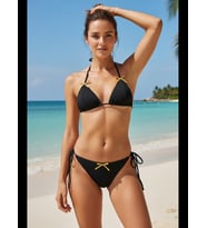 Fantezia Night Kadın Beyaz Pedli Fiyonklu Bağlamalı Bikini Takımı