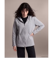 LCW Petite Gri Kapüşonlu Kadın Fermuarlı Sweatshirt