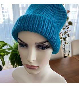 Örgü Kışlık Unisex Bere (Turkuaz)