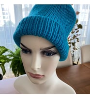 Örgü Kışlık Unisex Bere (Turkuaz)