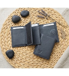 %100 Hakiki Deri Katlanır Minimalist Küçük Boy Mıktanıs Kapamalı Erkek Cüzdan