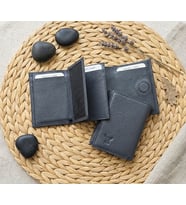 %100 Hakiki Deri Katlanır Minimalist Küçük Boy Mıktanıs Kapamalı Erkek Cüzdan