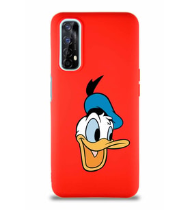 Realme 7 Soft Premier Kapak Donald Duck-A Tasarımlı Silikon Kılıf - Kırmızı (Şeffaf)