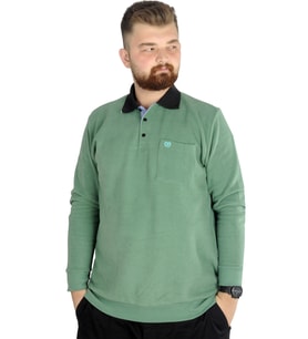 Mode XL Erkek Sweat Polo Cepli Selanik Basic 20441 Çağla