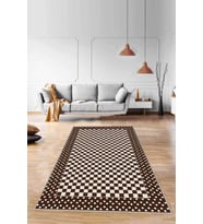 Bej Çerçeveli Kaymaz Tabanlı Makinede Yıkanabilir Halı MK85 - 100 x 160 cm
