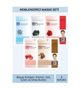Nemlendirici Beyaz Kömür Gül Çilek Karite Yağı Özlü Maske Seti 23gr x 5Adet