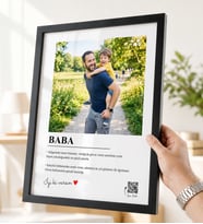 Babalar Günü Hediyesi Kişiye Özel Fotoğraflı Baba Çerçevesi - QR Kodlu Anlamlı Babaya Hediye Tablo