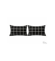 More Home Pamuklu Yastık Kılıfı (2 Adet) 50 x 70 cm Kareli Siyah Beyaz