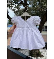 Beyaz Fisto Kız Çocuk Bebek Mevlüt Pamuklu Elbise