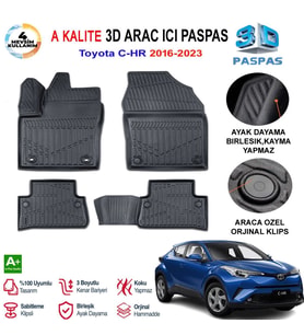 Toyota CHR 3D Paspas Havuzlu Pro 2016-2023 Arası