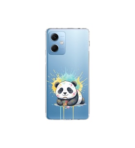 Redmi Note 12 5G ile Uyumlu Splash Panda Tasarımlı Şeffaf Silikon Kılıf