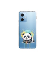 Redmi Note 12 5G ile Uyumlu Splash Panda Tasarımlı Şeffaf Silikon Kılıf