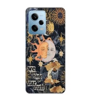 Redmi Note 12 Pro 5G Uyumlu Güneş ve Ay Desenli Şeffaf Telefon Kılıfı