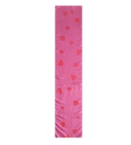 EBRU SANATI EL YAPIMI İPEK KADIN FULAR PEMBE KALP DESENLİ OGF 68