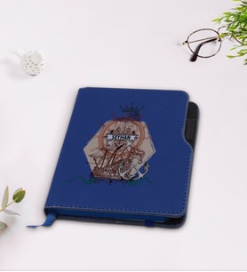 BK Gift Kişiye Özel Gemi Tasarımlı Lacivert Termo Deri Defter-4
