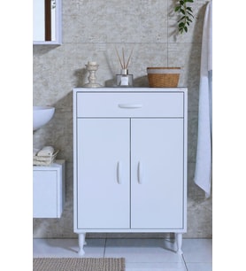 Eliusta Rose 60 cm Beyaz 1 Çekmeceli Banyo Mutfak Dolabı 4 Bölmeli 3 Raflı Çok Amaçlı Dolap 60x88x32,5 cm