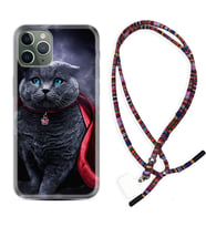 Apple iPhone 11 12 13 14 Pro Max Kılıf Boyun Asklı Rasta Silikon Super Cat 1666