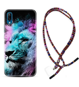 Huawei P20 Lite Mate 10 20 Lite Pro P40 Lite KılıfBoyun Asklı Rasta Silikon Pink Blue Leon 1603