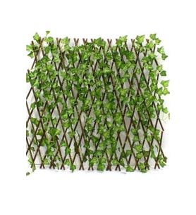Yapay Sarmaşık fesleğen Çit 3x1.2 Cm, Bahçe Balkon Çiti Ahşap Akordiyon Çit