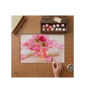 Gül Yağları - Mumları - Terapi Tasarımı 240 parça Ahşap Puzzle Ahşap Kutuda MP10622