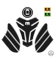 Grippatch - Kawasaki ZX-6R 2006 ile Uyumlu Kaydırmaz 6D Karbon 13 Parça Tank Pad Seti GC74