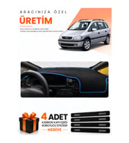 OPEL ZAFİRA (1999-2003) Uyumlu Torpido Koruma Örtüsü Oto Kılıfı - Siyah Mavi