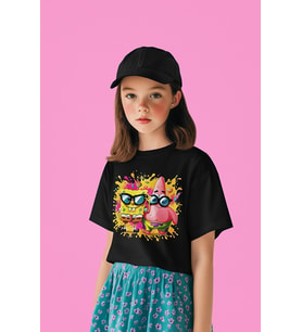 Tasarım Süngerbob Baskılı Unisex Çizgi Film Çocuk Tişört (1-12 Yaş)