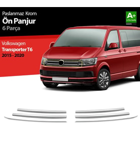 Drs Tuning T6 Uyumlu Transporter Krom Ön Panjur 6 Parça. 2015-2020
