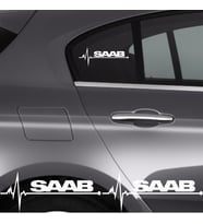 Saab 9000 İçin Uyumlu Aksesuar Oto Ritim Sticker 2 Adet 20*9 Cm