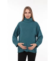 Luvmabelly MYRA4281 Fermuarlı Hamile Sweatshirt -Yeşil
