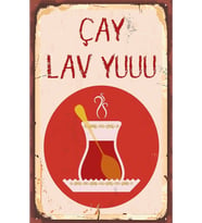 Çay Ve Kahve Temalı Retro Ahşap Poster