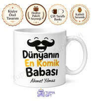 Dünyanın En Komik Babası Yazılı Kupa Bardak Babalar Günü Hediyesi