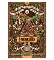 Ahşap Tablo Jagermeister Illüstrasyonu 56 Baharatla (50x70 Cm Boyut)