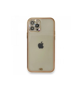 Pilelistore   iPhone 12 Pro Kılıf Liva Taşlı Silikon - Pembe