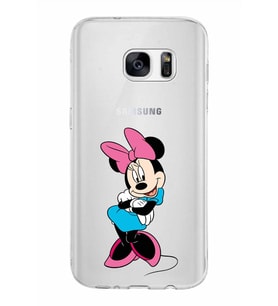 Samsung Galaxy S7 Kapak Minnie Mouse Tasarımlı Şeffaf Silikon Kılıf