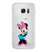 Samsung Galaxy S7 Kapak Minnie Mouse Tasarımlı Şeffaf Silikon Kılıf