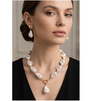 YAMUK İNCİLİ KOLYE KÜPE SET