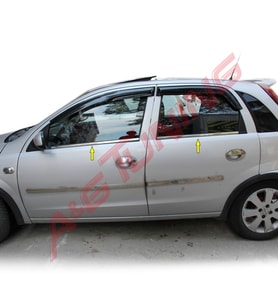 Opel Corsa C Krom Cam Çıtası Tk 2000-2006 4Prç Paslanmaz Çelik