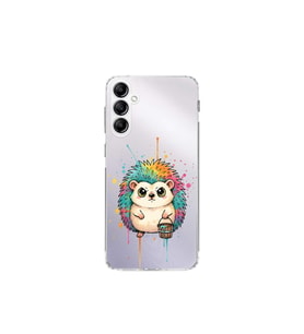 Samsung Galaxy A24 ile Uyumlu Splash Kirpi Tasarımlı Şeffaf Silikon Kılıf