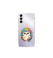 Samsung Galaxy A24 ile Uyumlu Splash Kirpi Tasarımlı Şeffaf Silikon Kılıf