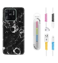 Xiaomi Poco X3 Pro M4 Pro X4 Pro C40 10C Kılıf Kablo Koruma Spiral Silikon Black Hole Marble 1387